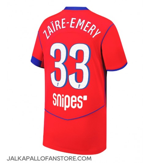 Paris Saint-Germain Warren Zaire-Emery #33 Kolmaspaita 2025-26 Lyhythihainen Paris Saint-Germain Warren Zaire-Emery #33 Kolmaspaita 2025-26 Lyhythihainen